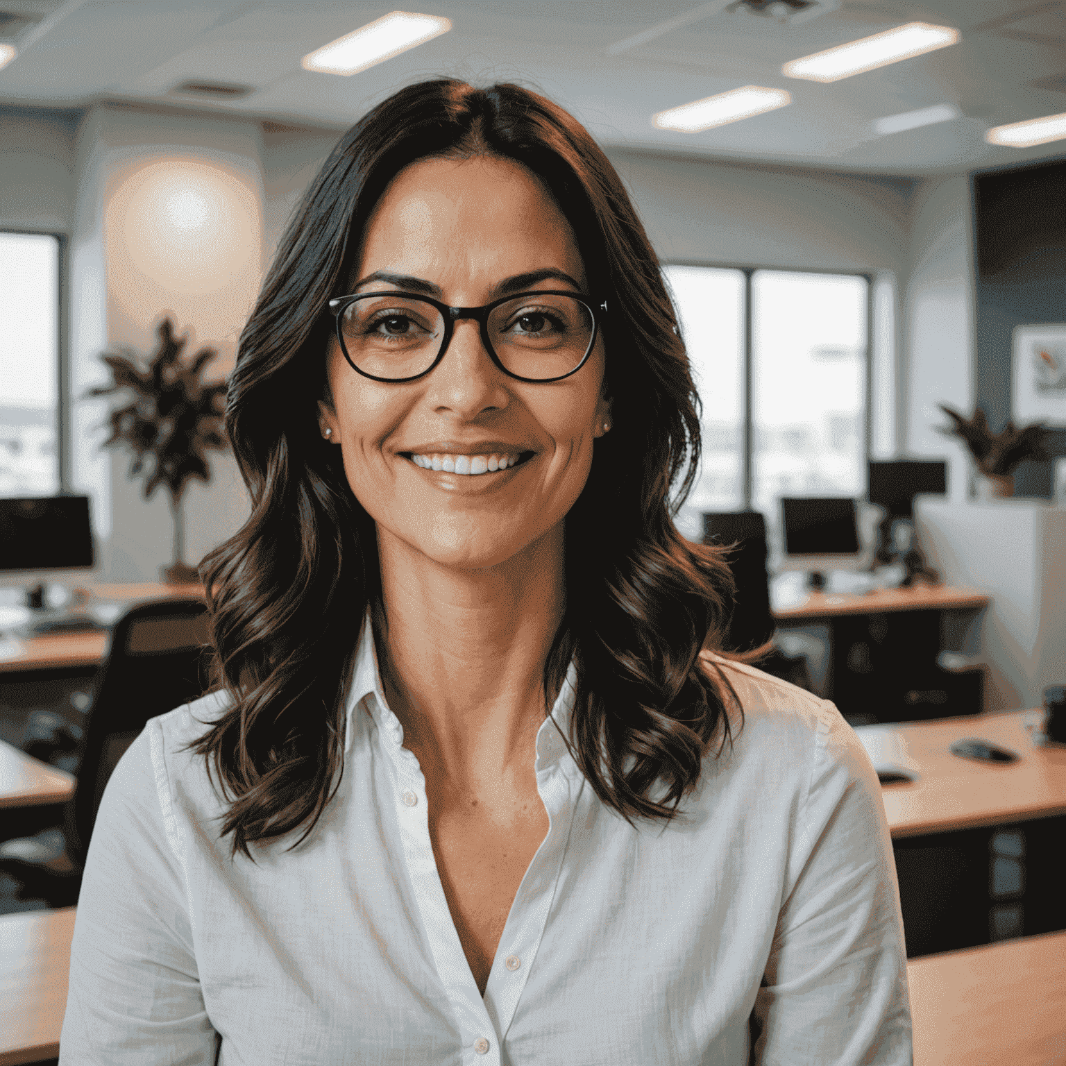 Foto de perfil de María Rodríguez, fundadora de Velotoo. Una mujer de unos 35 años con cabello oscuro y gafas, sonriendo a la cámara en un entorno de oficina moderno.